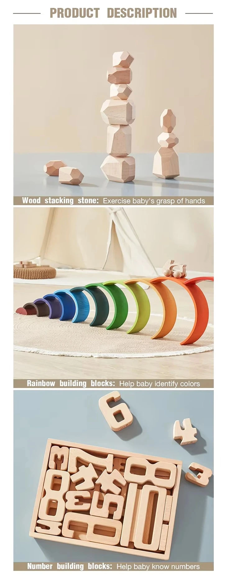 Wooden Stacking Rainbow Toy price